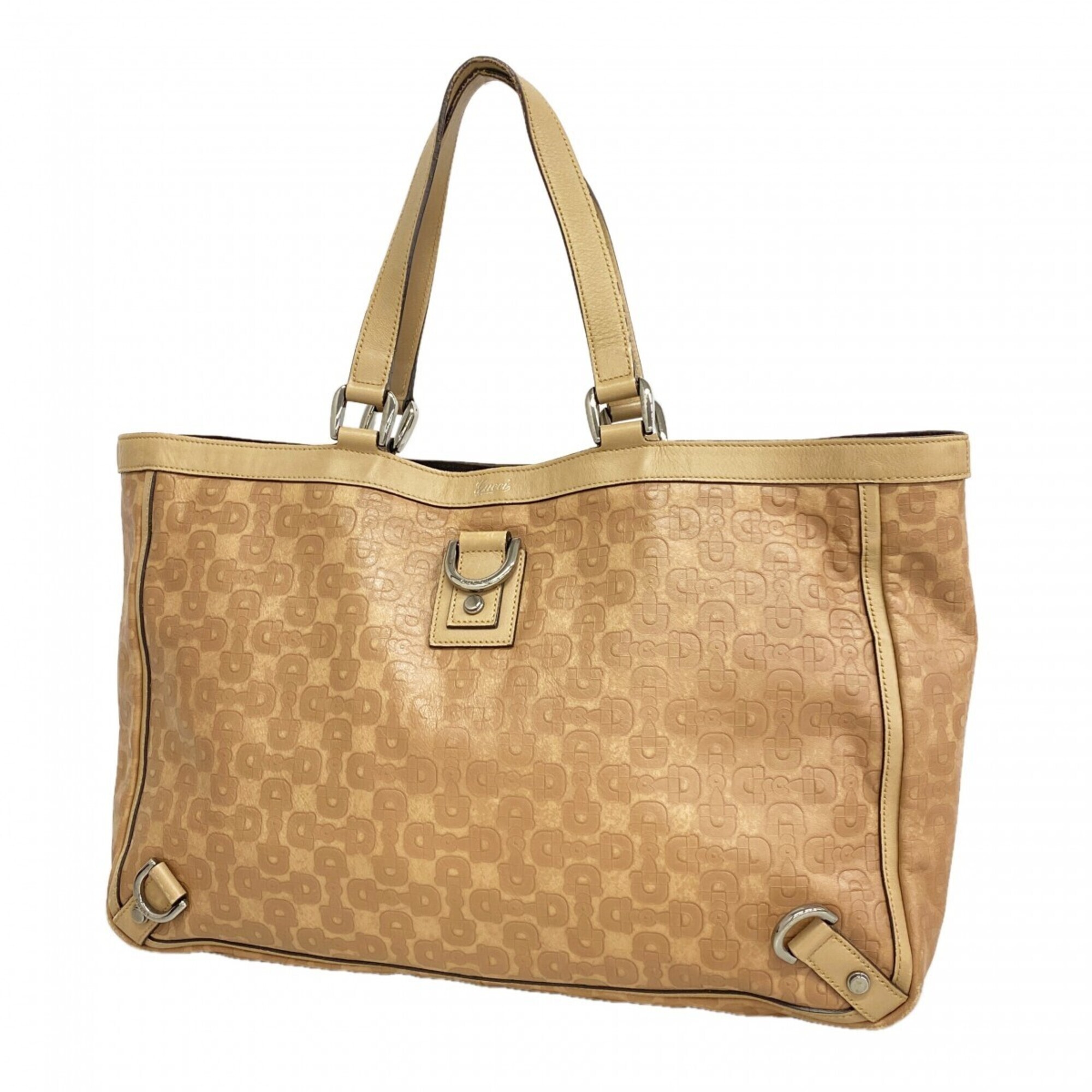 Gucci Abbey Tote Bag 293580 Leather Beige Women's
